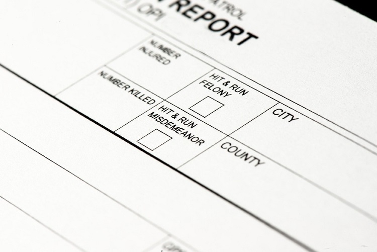 Photo of a blank police report form